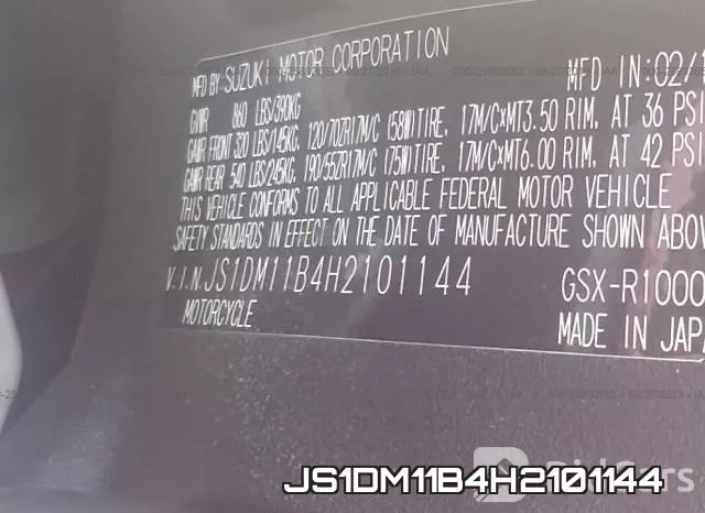 JS1DM11B4H2101144 фото 2