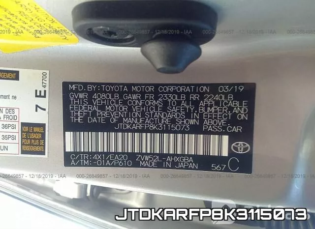 JTDKARFP8K3115073 фото 9