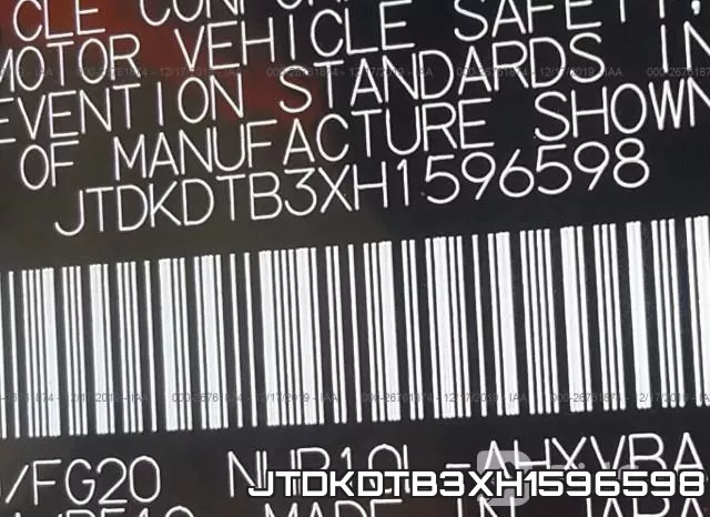 JTDKDTB3XH1596598 фото 8