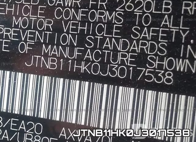 JTNB11HK0J3017538 фото 10