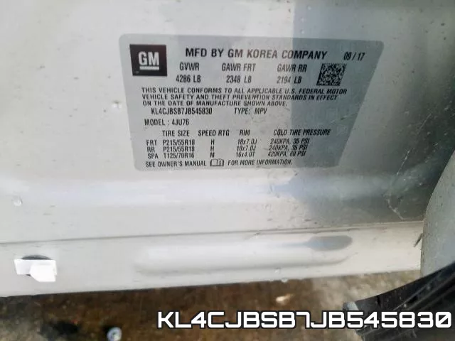 KL4CJBSB7JB545830 фото 2