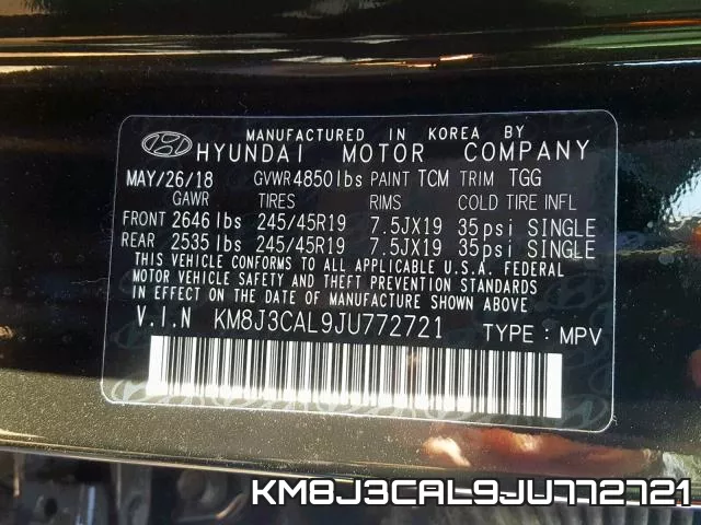 KM8J3CAL9JU772721 фото 2
