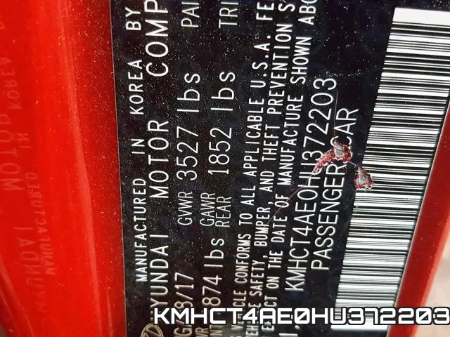 KMHCT4AE0HU372203 фото 2