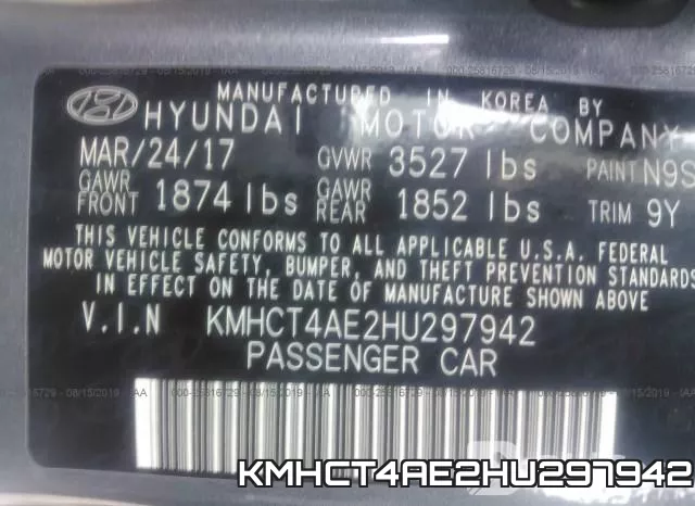 KMHCT4AE2HU297942 фото 10