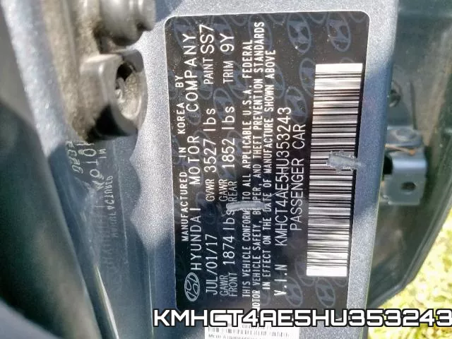 KMHCT4AE5HU353243 фото 2