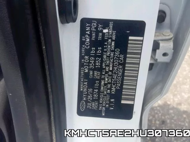 KMHCT5AE2HU307360 фото 2