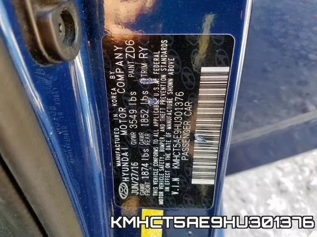KMHCT5AE9HU301376 фото 2