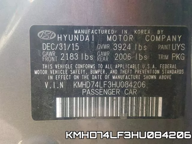 KMHD74LF3HU084206 фото 2