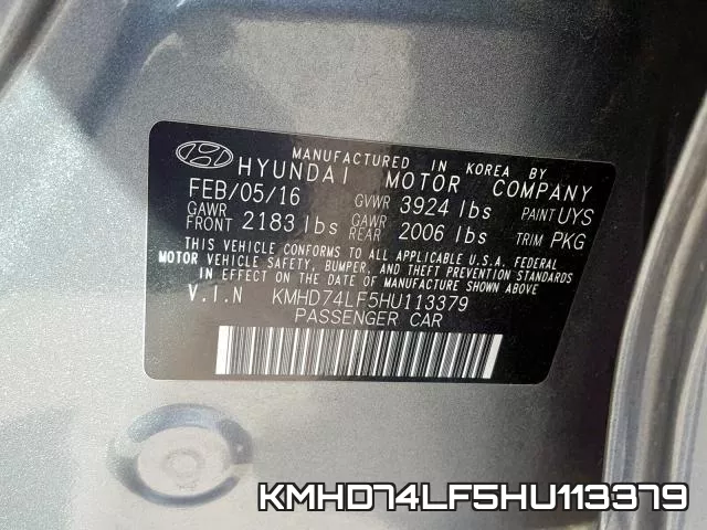 KMHD74LF5HU113379 фото 2