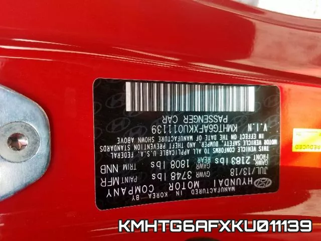 KMHTG6AFXKU011139 фото 2