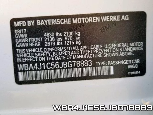 WBA4J1C56JBG78883 фото 2