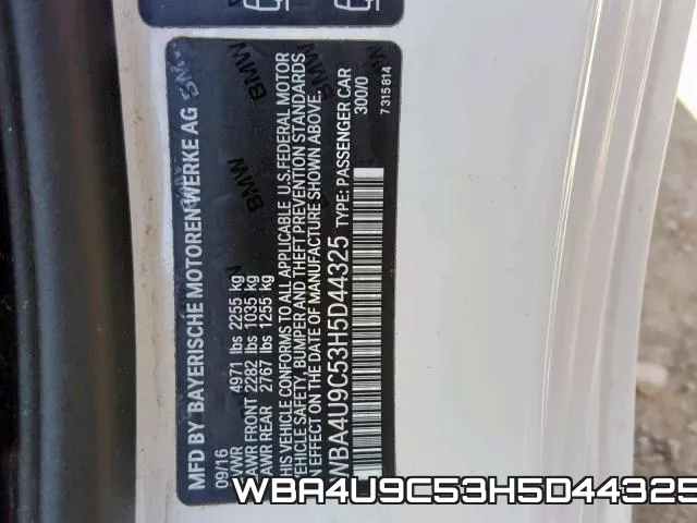WBA4U9C53H5D44325 фото 2