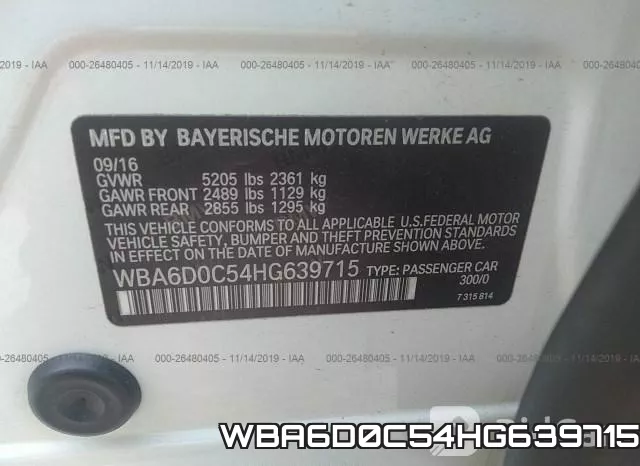 WBA6D0C54HG639715 фото 10