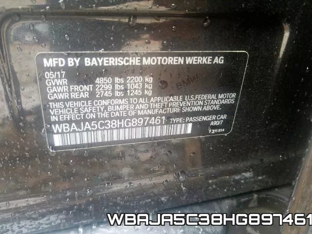 WBAJA5C38HG897461 фото 2