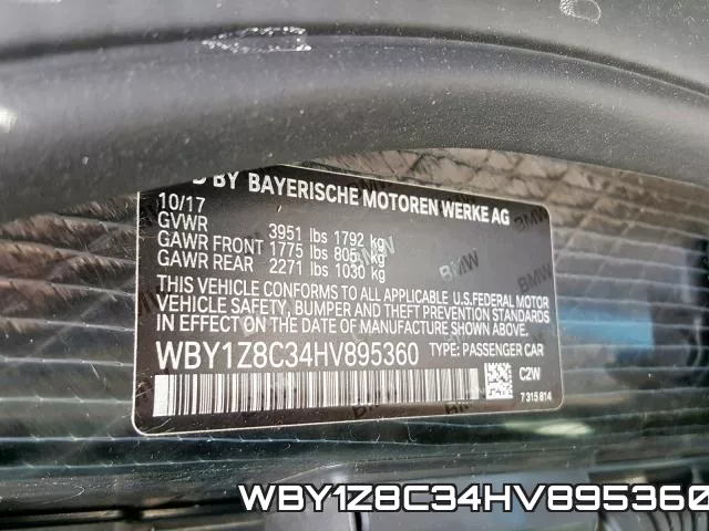 WBY1Z8C34HV895360 фото 2