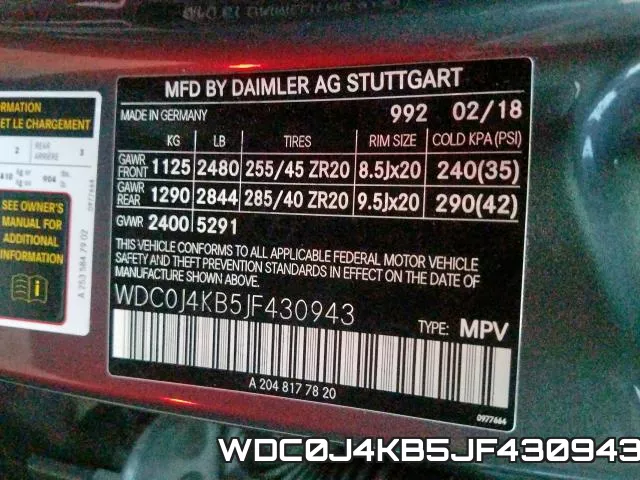 WDC0J4KB5JF430943 фото 2