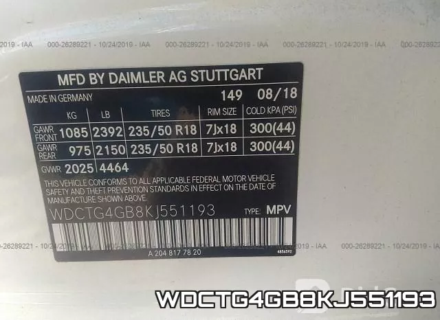 WDCTG4GB8KJ551193 фото 10
