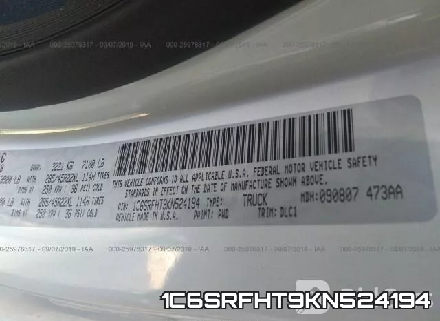1C6SRFHT9KN524194 фото 8