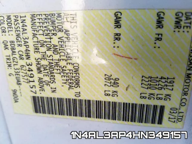 1N4AL3AP4HN349157 фото 2
