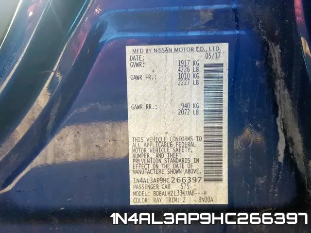 1N4AL3AP9HC266397 фото 2