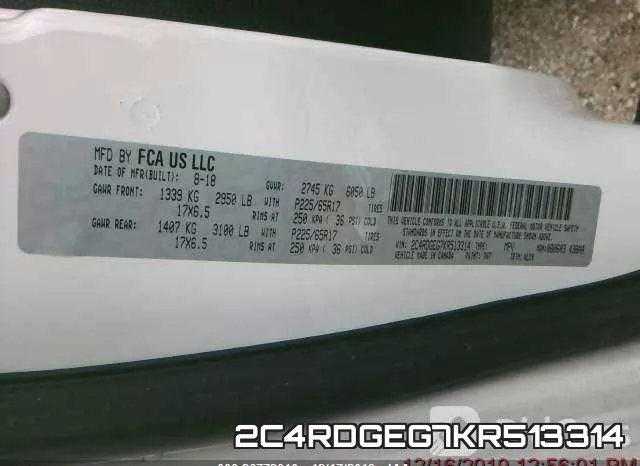 2C4RDGEG7KR513314 фото 10