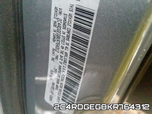 2C4RDGEG8KR764312 фото 2
