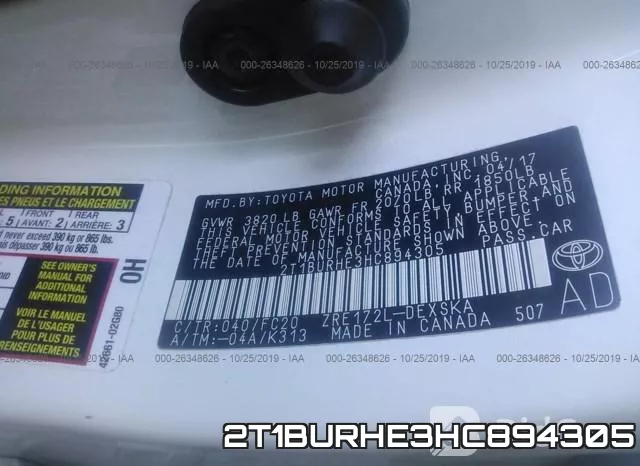 2T1BURHE3HC894305 фото 10