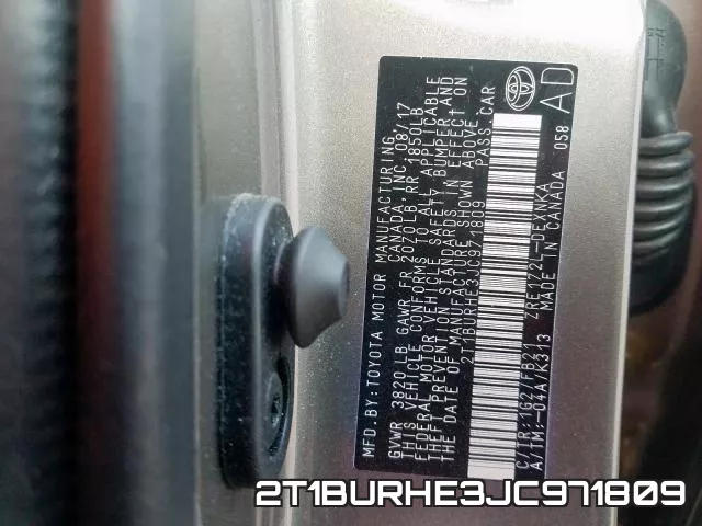 2T1BURHE3JC971809 фото 2