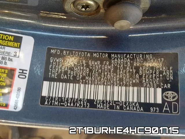 2T1BURHE4HC901715 фото 2