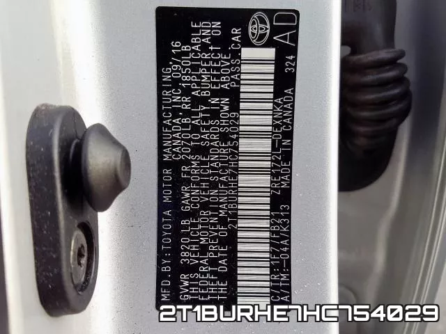 2T1BURHE7HC754029 фото 2