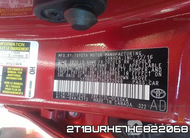 2T1BURHE7HC822068 фото 9