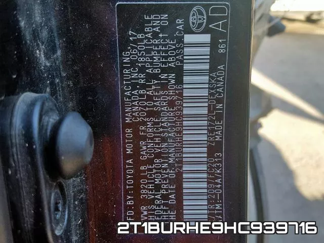 2T1BURHE9HC939716 фото 2