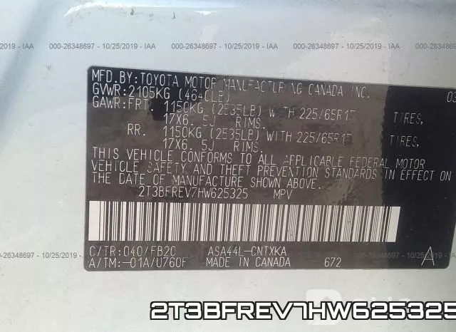 2T3BFREV7HW625325 фото 10