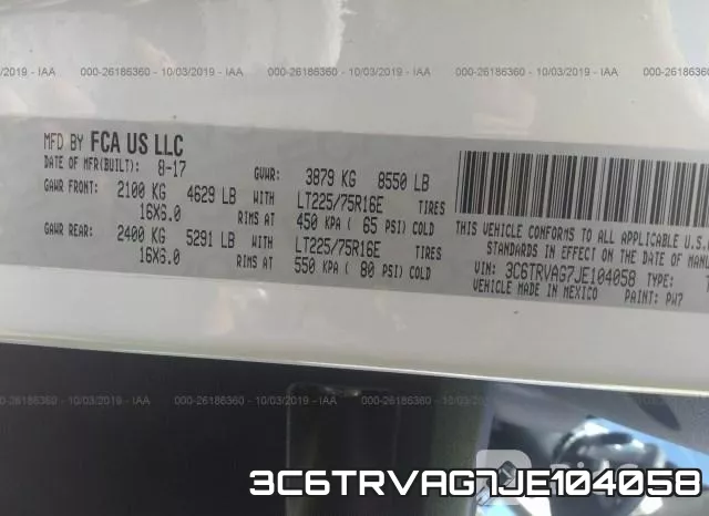 3C6TRVAG7JE104058 фото 7