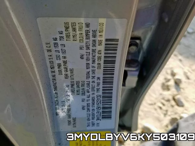3MYDLBYV6KY503109 фото 2