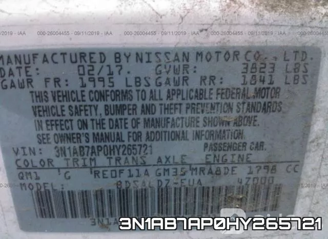 3N1AB7AP0HY265721 фото 8