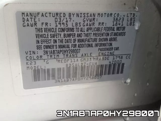 3N1AB7AP0HY298007 фото 2