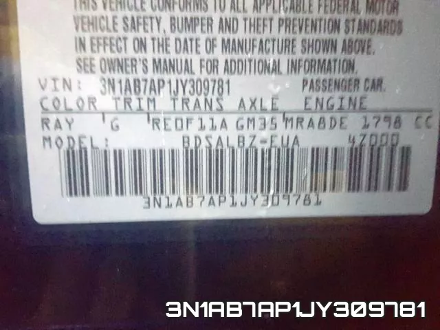 3N1AB7AP1JY309781 фото 2