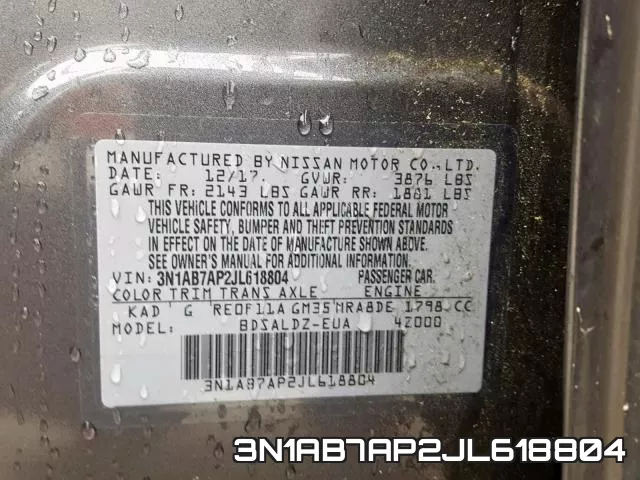 3N1AB7AP2JL618804 фото 2