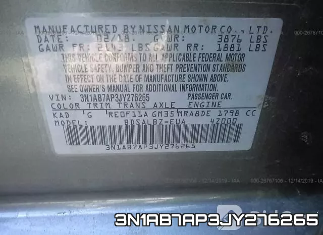 3N1AB7AP3JY276265 фото 10