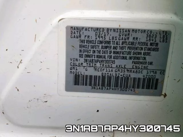 3N1AB7AP4HY300745 фото 2