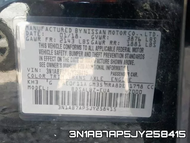 3N1AB7AP5JY258415 фото 2