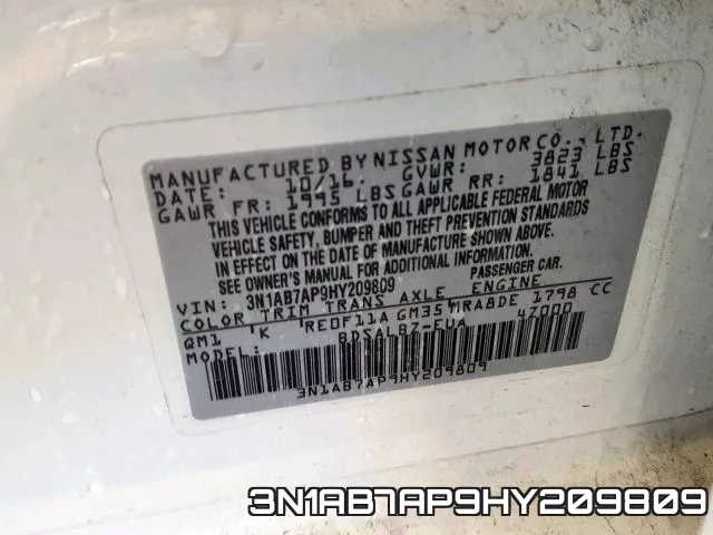 3N1AB7AP9HY209809 фото 2