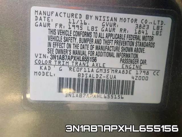 3N1AB7APXHL655156 фото 2