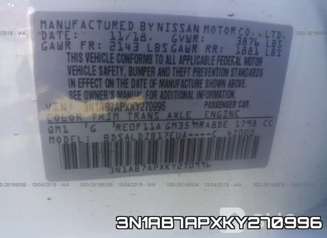 3N1AB7APXKY270996 фото 10