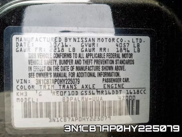 3N1CB7AP0HY225079 фото 2