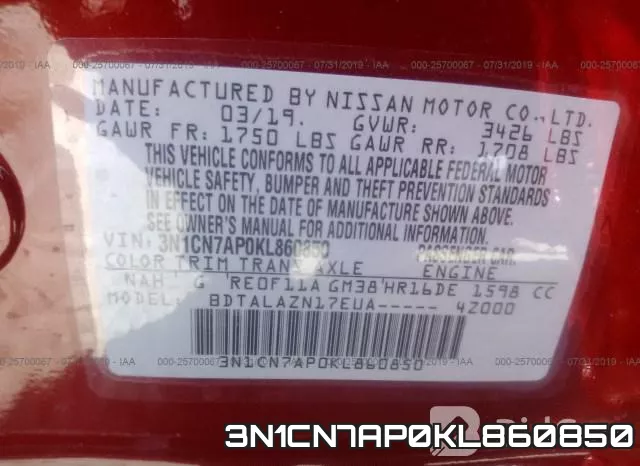 3N1CN7AP0KL860850 фото 9
