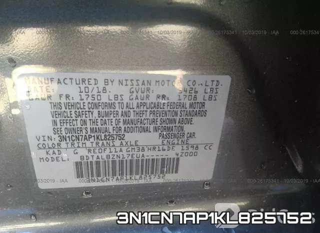 3N1CN7AP1KL825752 фото 9