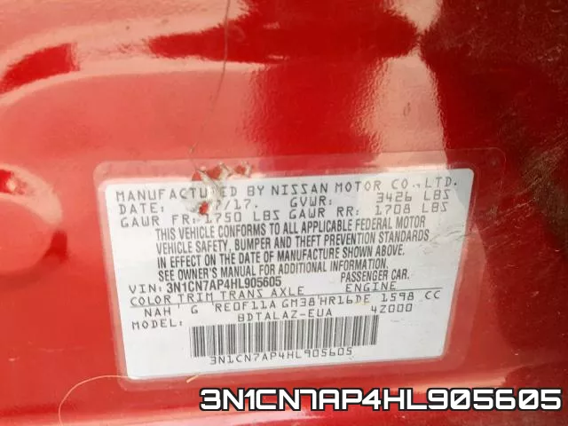 3N1CN7AP4HL905605 фото 2