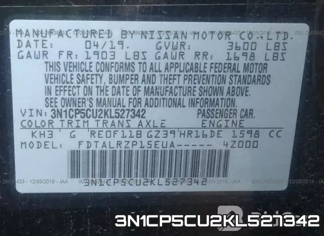 3N1CP5CU2KL527342 фото 9